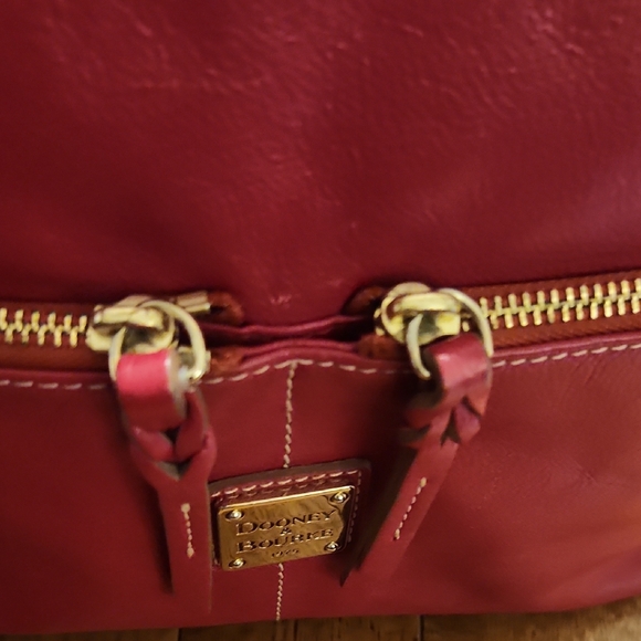 Dooney & Bourke Pebble Leather Hobo Shoulder Bag  Red - Picture 4 of 12